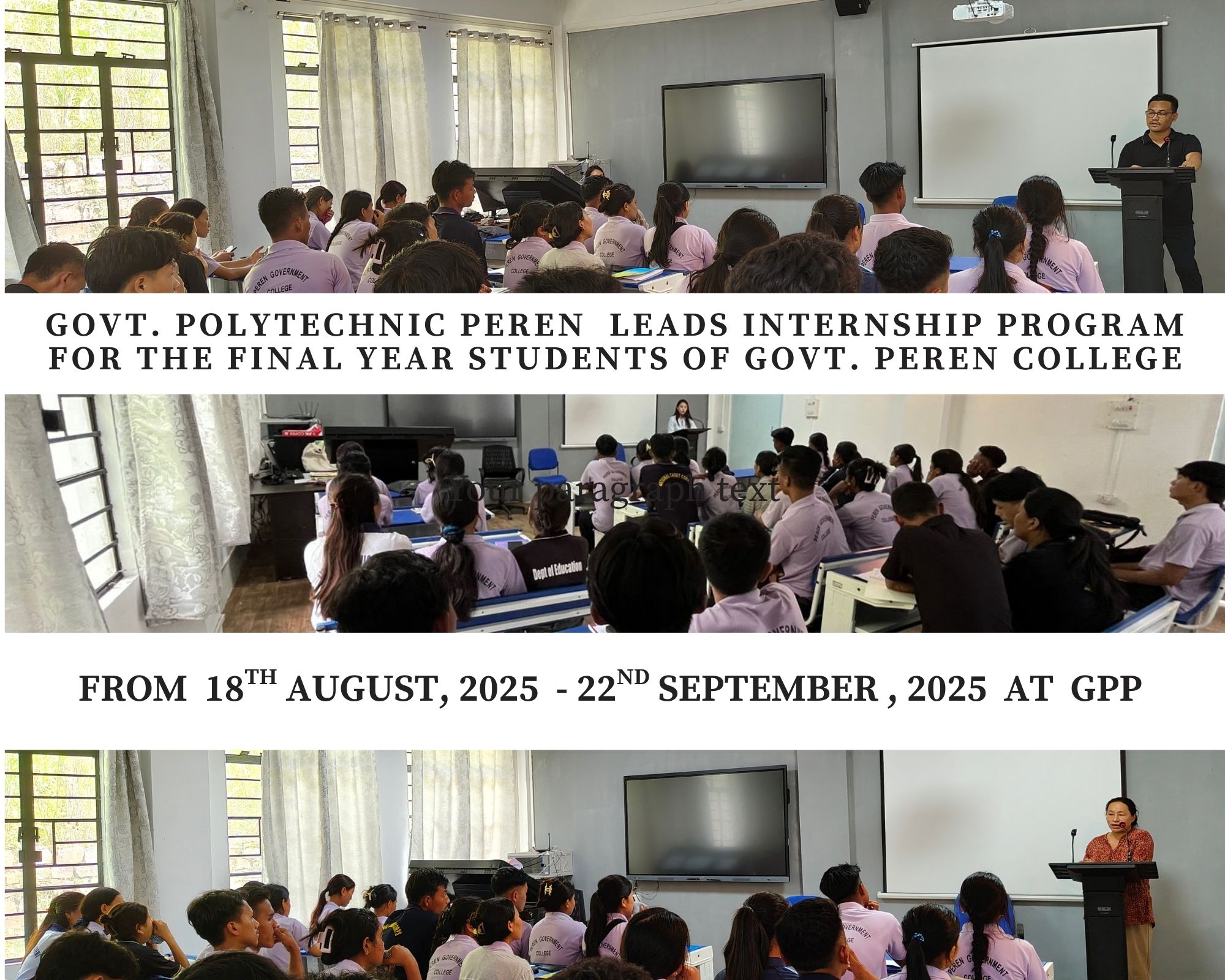 internship 18th aug- 22nd Sept at GPP